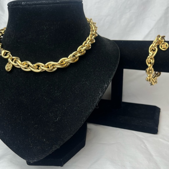 Givenchy Gold Plated Necklace & Bracelet - Picture 1 of 8